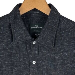 Rodd & Gunn Short Sleeve Linen Shirt Mens 2XL Italian Fabric Sports Fit Charcoal